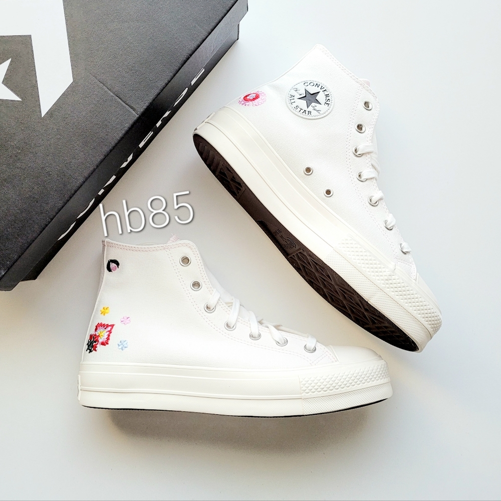 Converse CTAS Lift Hi Egret Black Pink Foam Women's 11